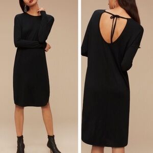 Babaton Aritzia Jaco open back tie long sleeve flowy mini dress
